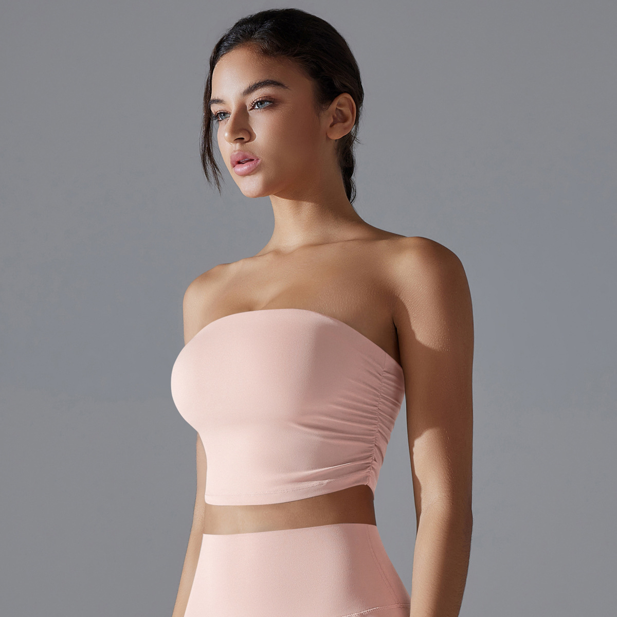 New All-in-One Naked Sports Underwear Anti-running Light Tube Top Inner Base Fitness Top Tight Yoga Wear for Women