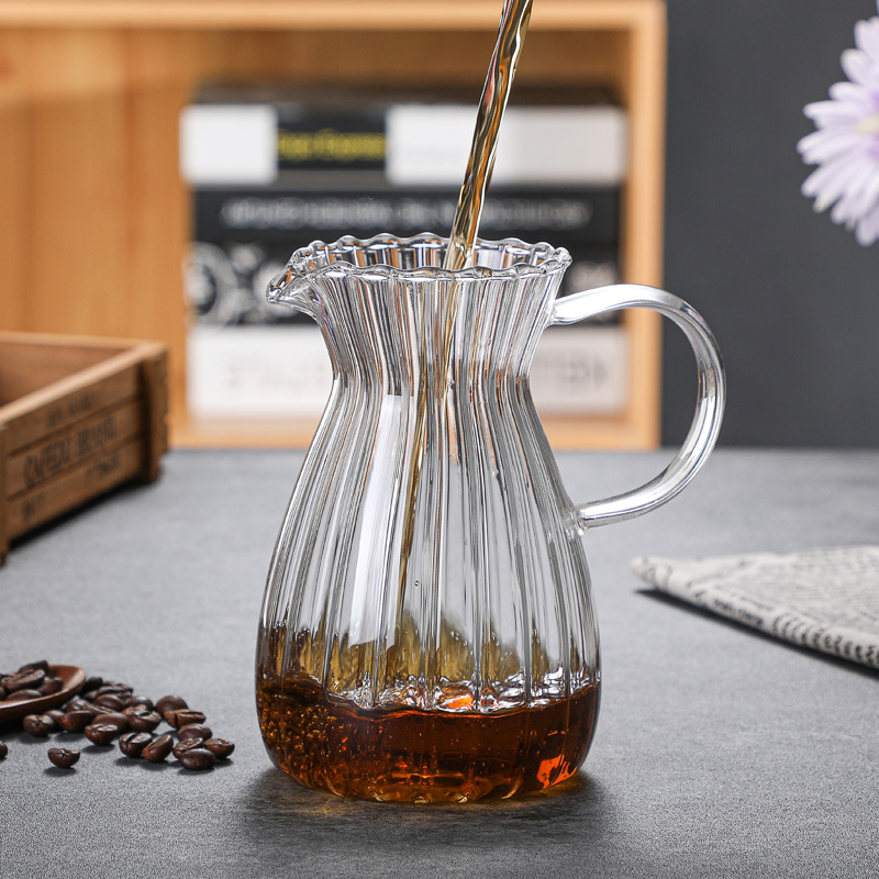 Wholesale Glass Coffee Pot Coffee Sharing Pot Coffee Maker Household Hand-made Glass Sharing Pot Ice Drop Coffee Pot