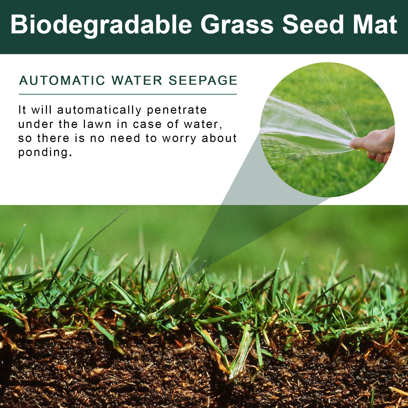 Yegbong horticultural ecological blanket biodegradable seed mat horticultural ecological blanket non-woven grass seed carpet