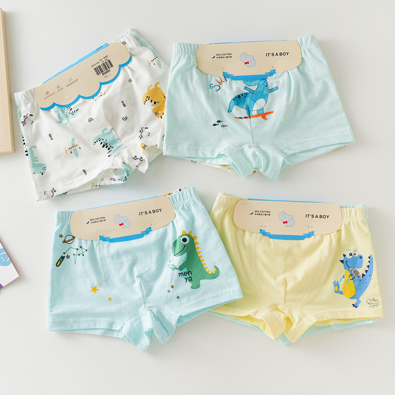 New Cross-border High-quality Foreign Trade Children's Underwear Cotton Boys' Underwear Cartoon Dinosaur Boys' Boxers