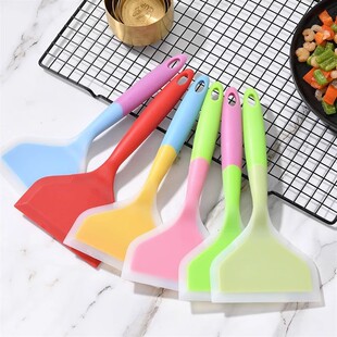 Wholesale Silicone Yuzi Shovel Double Color Transparent Wide Mouth Frying Shovel Kitchen Tools Non-stick Silicone Shovel Cooking Shovel