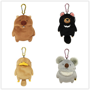 Wombat Family Platypus Tasmanian Badger Wombat Tree Bear Plush Doll Telescopic Card Bag Coin Purse Storage Bag