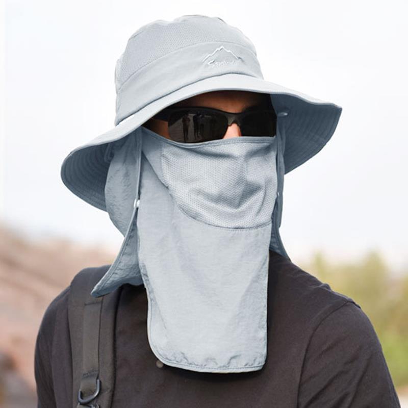 Sunscreen Hat Men's Fishing Summer Fisherman Hat Outdoor Mountaineering Sun Hat Face Covering UV Protection Sun Hat