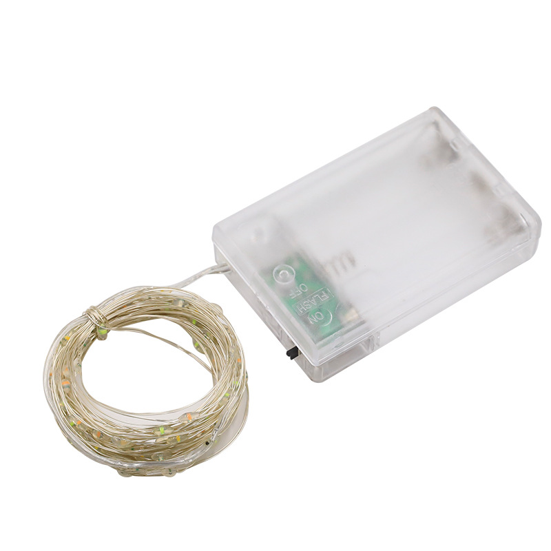 Copper wire lamp with colored lamp LED copper wire lamp wave ball battery box copper wire lamp string Christmas holiday decoration USB lamp string