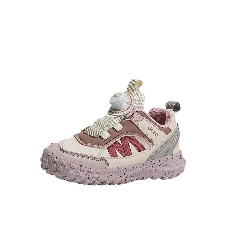 Jeep Jeep Girls sneaker 2025 Spring New Buttons Children Anti-slip Mountaineering Shoes Boys Running Shoes