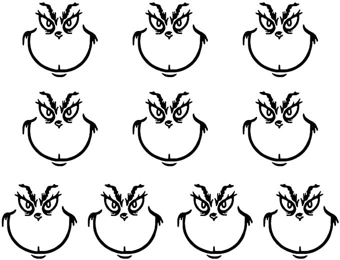 10 Pcs Grinch Stickers for Ornaments Grinch Christmas Decorations Stickers