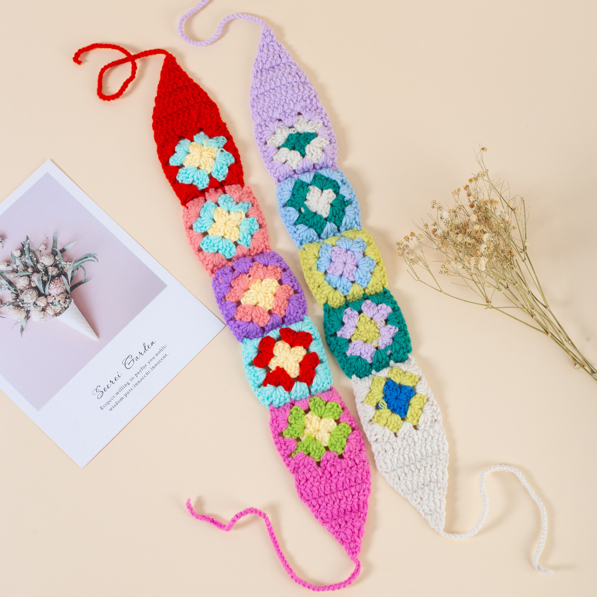 Internet Celebrity Same Style Handmade Crochet Mori Women's Cotton Woven Hair Band Women's Summer Korean Style Retro Breathable Fairy Hair Band Trendy