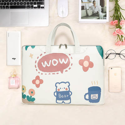 Cute cartoon printed computer bag 13.3 inch 14 inch 15.6 inch laptop bag flat liner bag generation hair