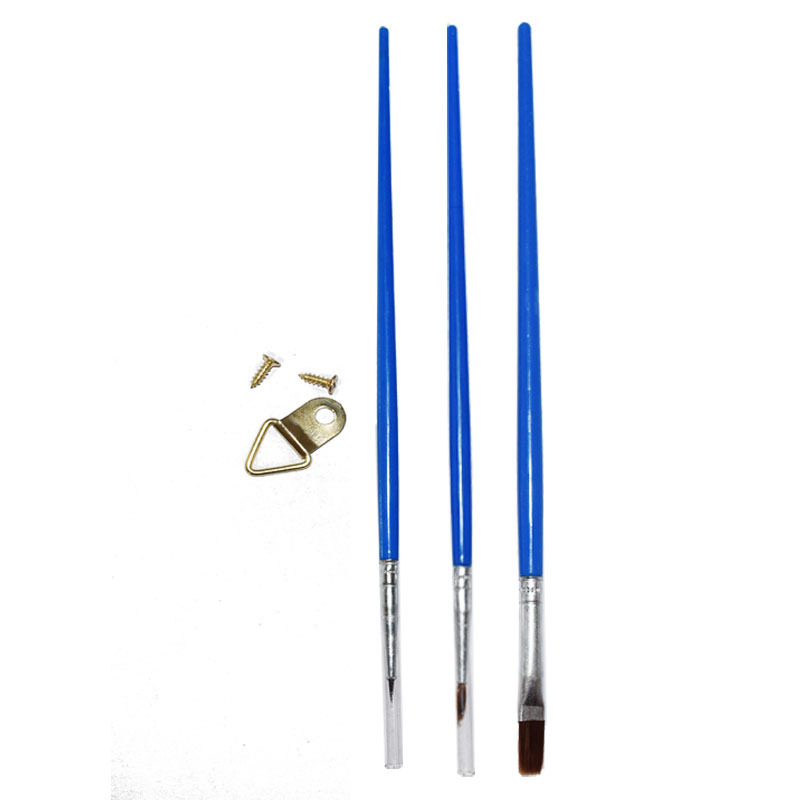 Cross-Border 3 blue plastic rod nylon hair pointed chalk Digital Oil Brush Set