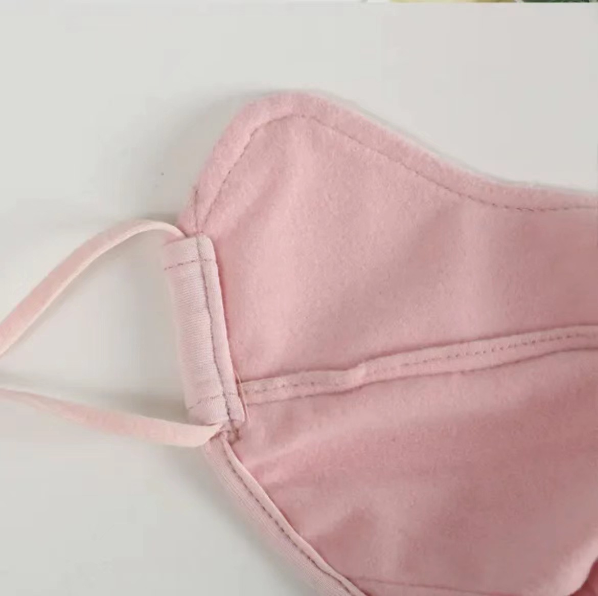 Winter Velvet Warm Mask Cycling Windproof Mask Solid Color Face Covering New Women's Plush Slim Warm Mask