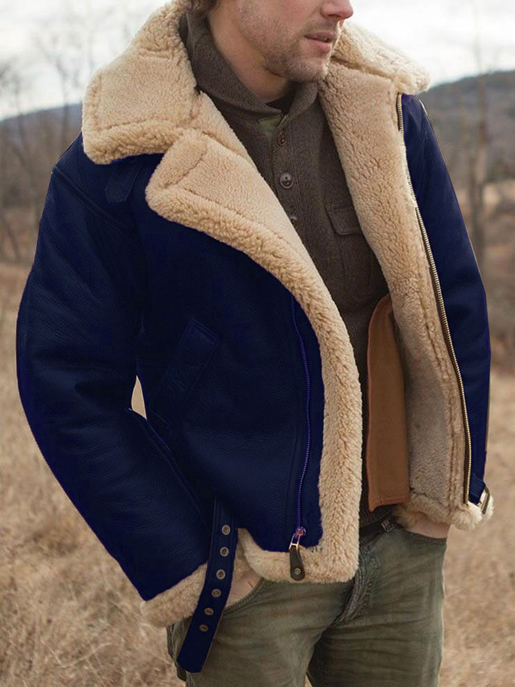 Thickened spot Amazon independent station new fur one men's coat long sleeve faux fur