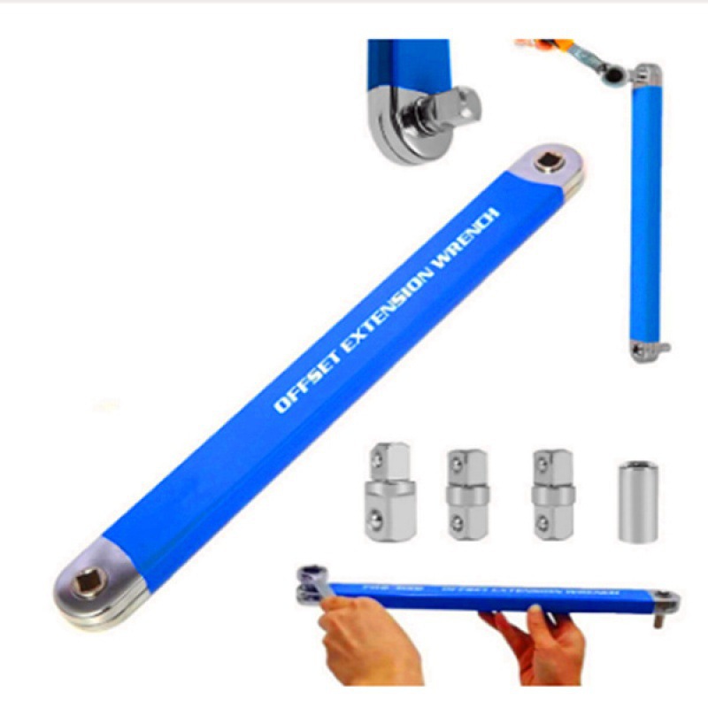 Extended Multi-function Universal Adjustable Extension Wrench Cross-border Double-head Dual-purpose Labor-saving Ratchet Extension Wrench