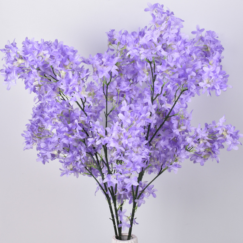 Encryption Lilac Cross Cherry Blossom Simulation Flower Home Wedding Decoration Fake Flower Factory Wholesale