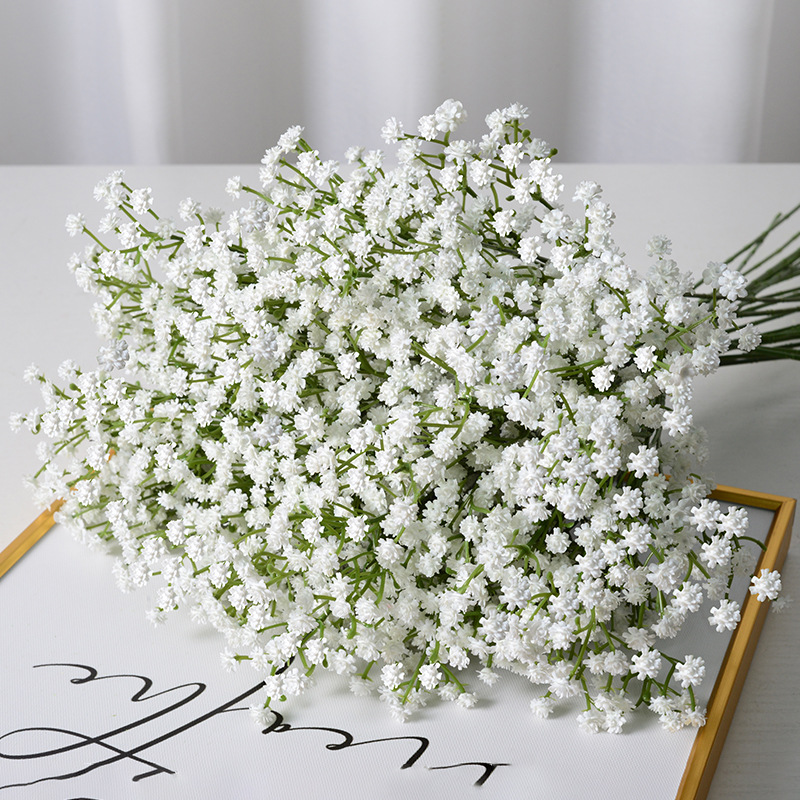 Simulation of gypsophila wedding decoration holding bouquet of flowers feel soft rubber trigeminal gypsophila plastic simulation flowers wholesale - 2