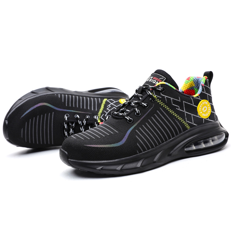 Cross-border Four Seasons Labor Protection Shoes Anti-smashing and Anti-puncture Wear New Air Cushion Safety Shoes Breathable Lightweight Shock-absorbing Protective Work Shoes - 2
