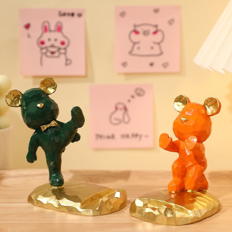 Cute Bear Tablet Phone Bracket Watch TV Cute ins Style Cartoon Girl Heart Student Gift Creative Ornaments - 2
