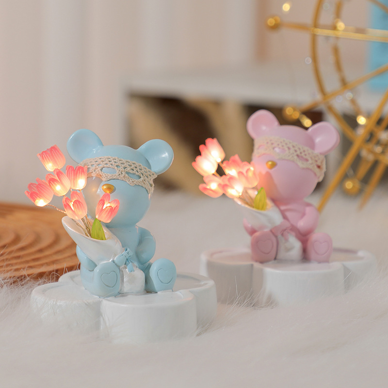 DIY Tulip Nightlight bouquet handmade new creative ornaments bedroom decorations for men and women birthday gifts - 3