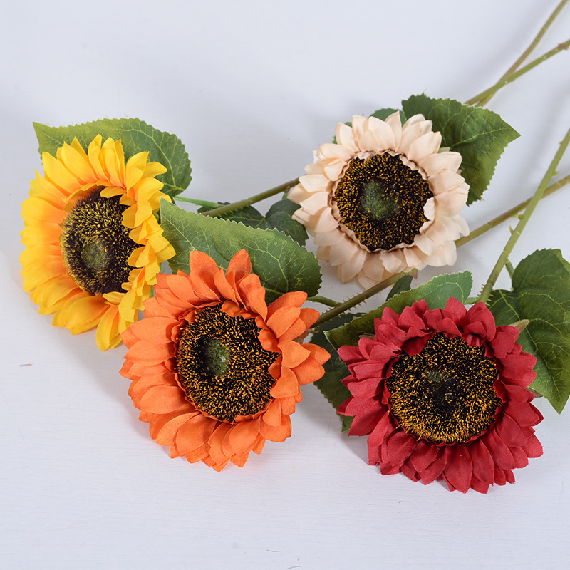 European-style Single Sunflower Artificial Flower Home Hotel Living Room Decoration Sardin Sunflower Artificial Flower - 1