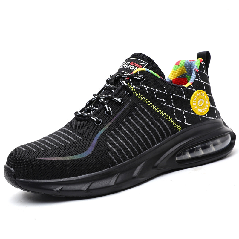 Cross-border Four Seasons Labor Protection Shoes Anti-smashing and Anti-puncture Wear New Air Cushion Safety Shoes Breathable Lightweight Shock-absorbing Protective Work Shoes - 1