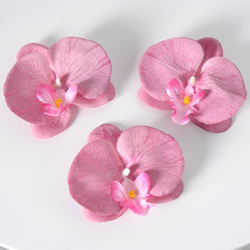 artificial film phalaenopsis flower head petals artificial flower accessories headdress hairpin diy handmade wedding decoration - 2