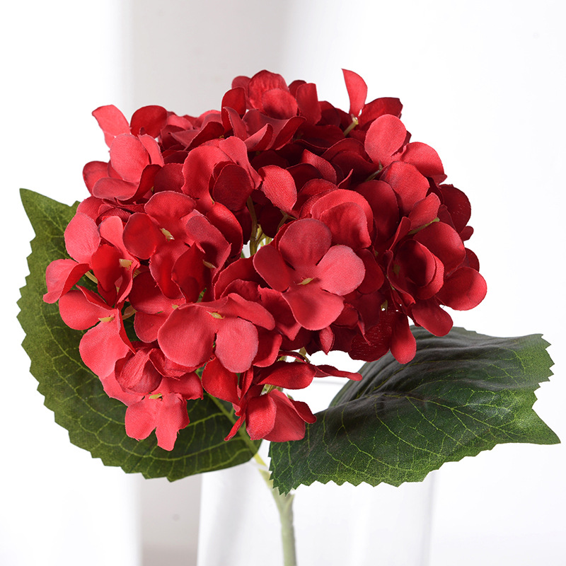 Imitation Hydrangea with Leaf Wedding Decoration Imitation Flower Silk Flower Photography Props Home Fake Flower Artificial Flower Wholesale - 3